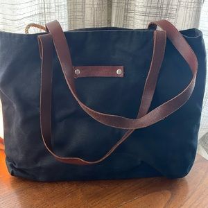 Midnight Navy Small Wax Canvas Tote by bayanhippo